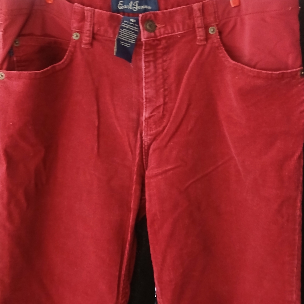 90's Vintage Earl Jeans Womens Flarecut Red Corduroy Pants
